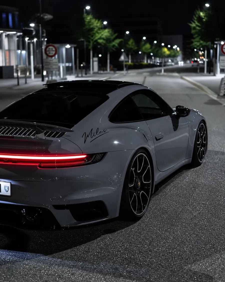 Signature sticker on a Porsche