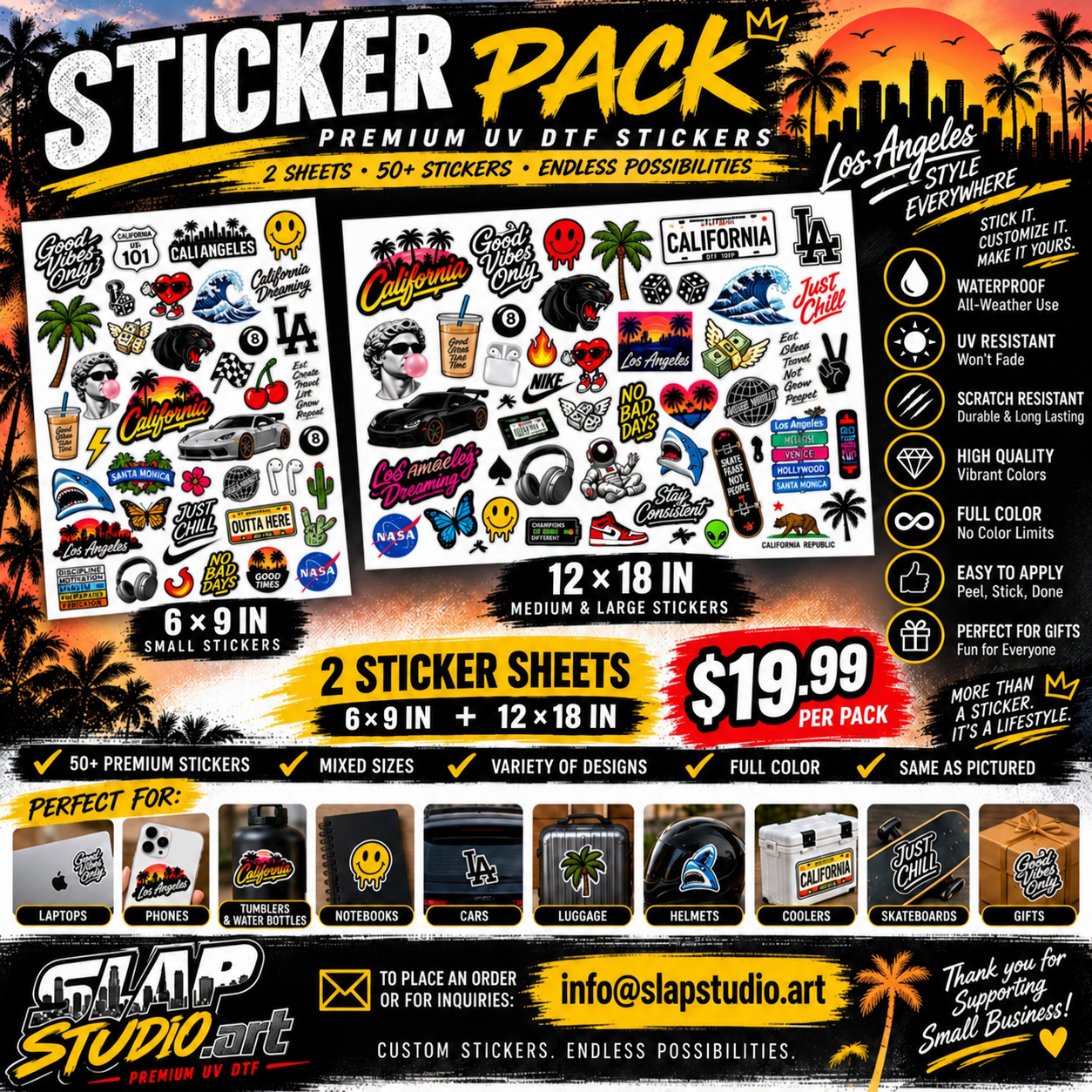 Los Angeles ready-made UV DTF sticker pack